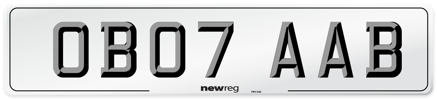 OB07 AAB Number Plate from New Reg